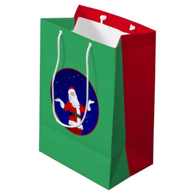 Santa Claus Medium Gift Bag (Back Angled)
