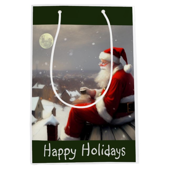 Santa Claus Medium Gift Bag (Front)