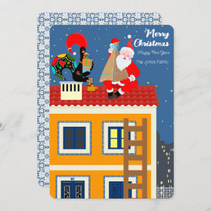 Santa Claus meets the Portuguese Rooster Card