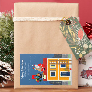 Santa Claus meets the Portuguese Rooster Rectangular Sticker