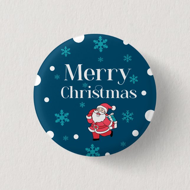 Santa Claus Merry Christmas 3 Cm Round Badge (Front)
