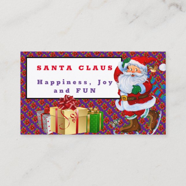 Santa Claus Merry Christmas Business Card (Front)