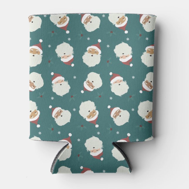 Santa Claus Merry Christmas Can Cooler (Front)