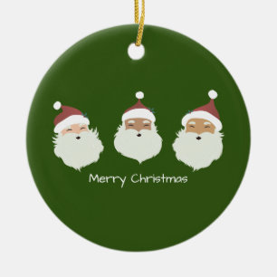 Santa Claus Merry Christmas Ceramic Ornament
