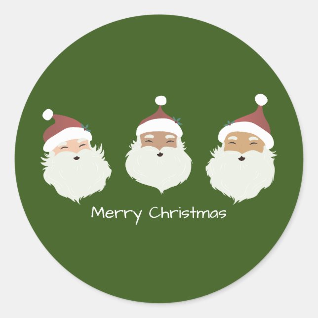Santa Claus Merry Christmas  Classic Round Sticker (Front)