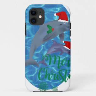 santa claus merry christmas dolphins iPhone 11 case
