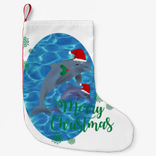 santa claus merry christmas dolphins stocking