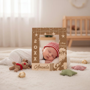 Santa Claus - Merry Christmas Etched Frames