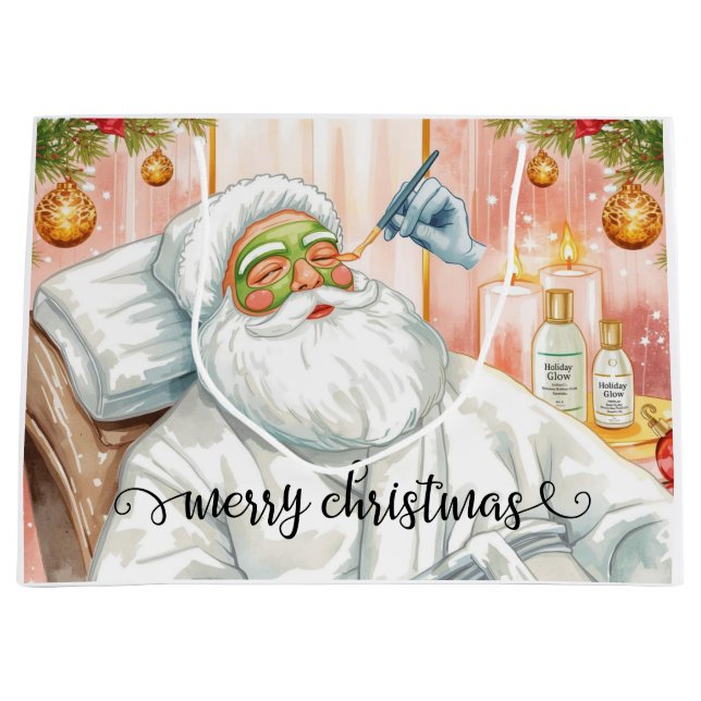Santa Claus Merry Christmas from California Large Gift Bag (Front)