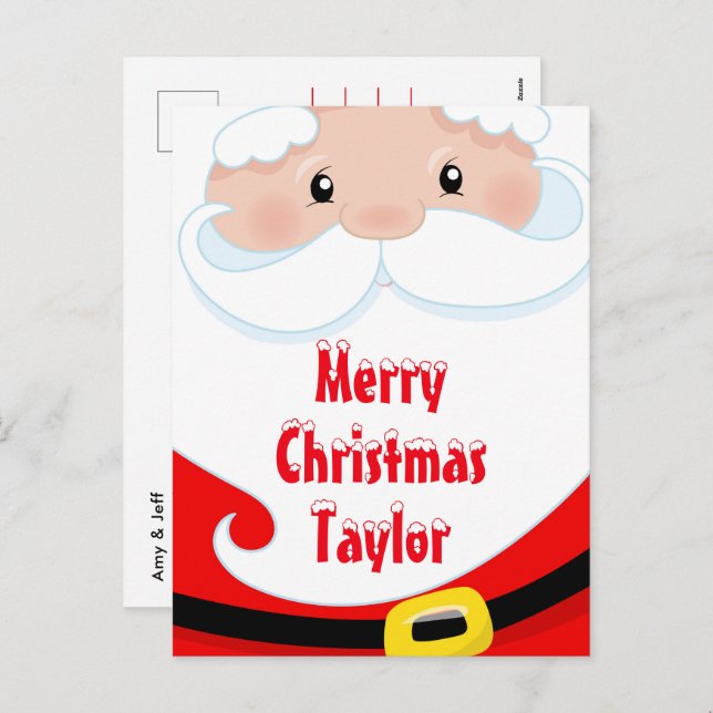 Santa Claus Merry Christmas Holiday Postcard (Front/Back)