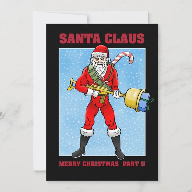 Santa Claus Merry Christmas Part 2 Christmas Card (Front)