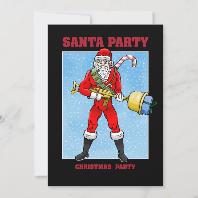 Santa Claus Merry Christmas Part 2 Invitation (Front)