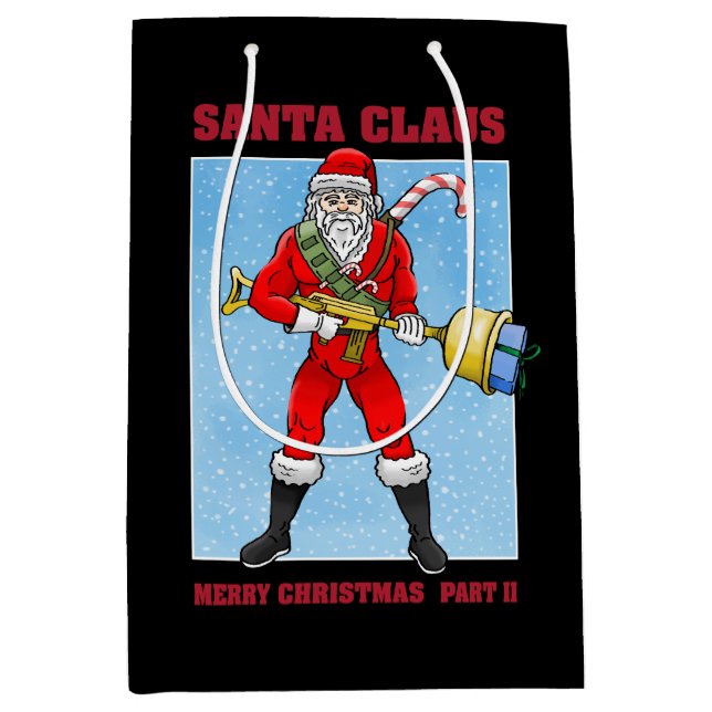Santa Claus Merry Christmas Part 2 Medium Gift Bag (Front)
