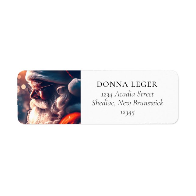 Santa Claus Merry Christmas Return Address Label (Front)