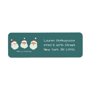 Santa Claus Merry Christmas Return Address Label
