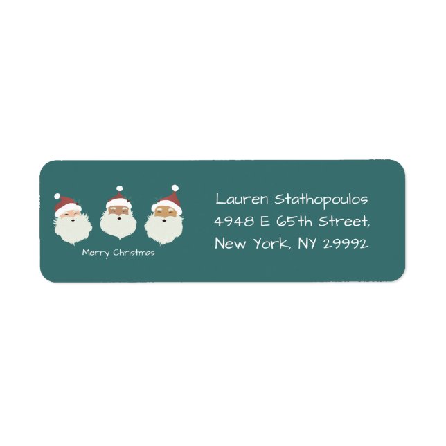 Santa Claus Merry Christmas Return Address Label (Front)