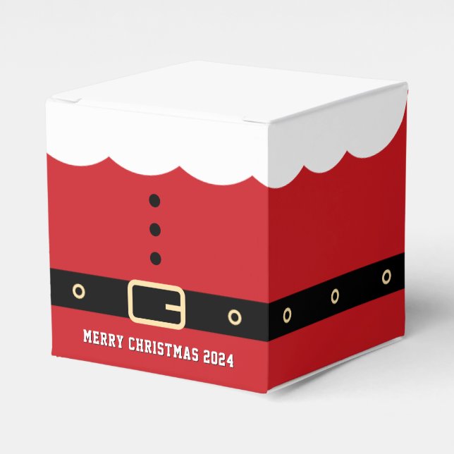 Santa Claus Merry Christmas Square Favour Box (Front Side)