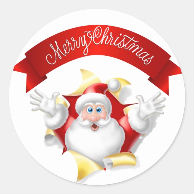 Santa Claus Merry Christmas Sticker (Front)