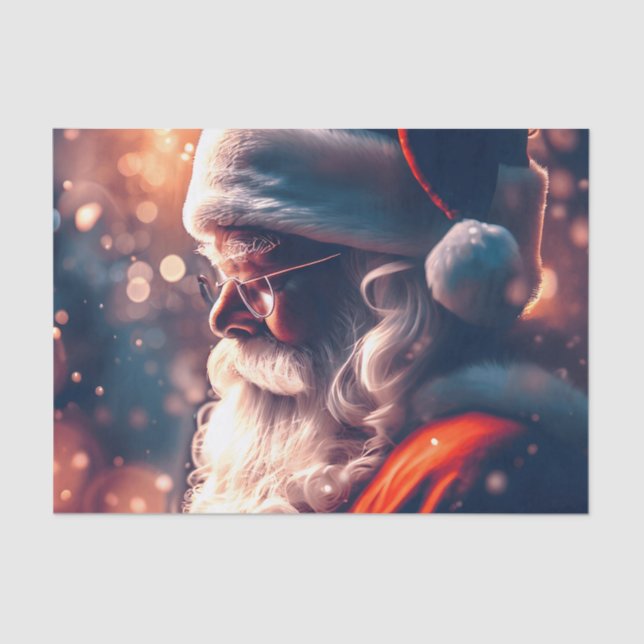 Santa Claus Merry Christmas Tissue Paper (Front)