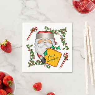 Santa Claus Message Holiday Napkin