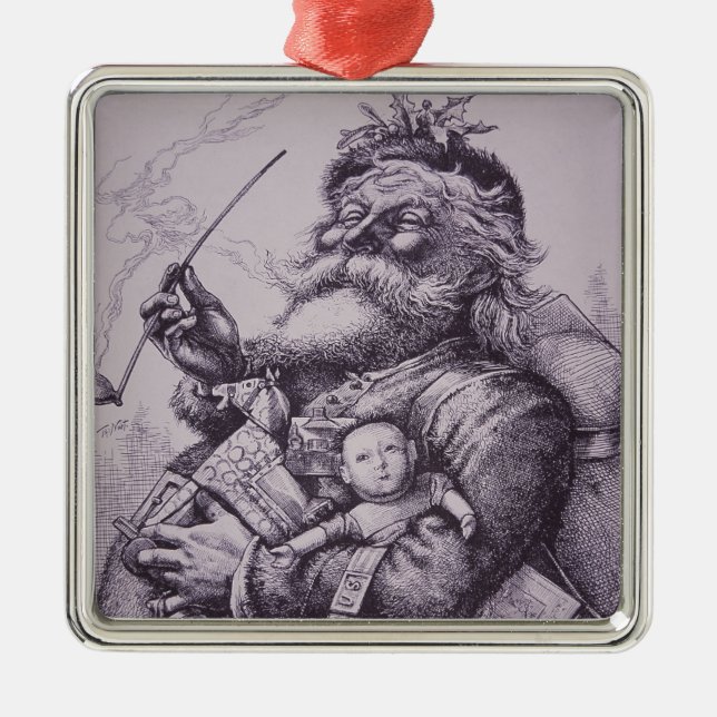 Santa Claus Metal Tree Decoration (Front)