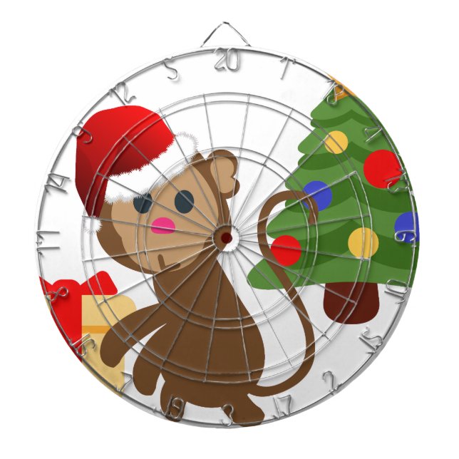 santa claus monkey emoji dartboard (Front)
