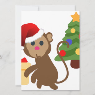 santa claus monkey emoji holiday card