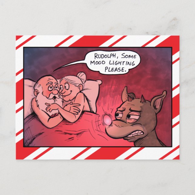 Santa Claus Mood Lighting Christmas Postcard (Front)