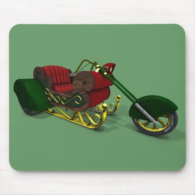 Santa Claus Motor Trike Sledge Mouse Pad (Front)