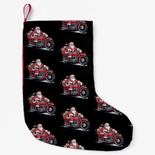 Santa Claus Motorcycle Biker Christmas Xmas Small Christmas Stocking