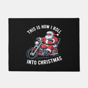 Santa Claus Motorcycle Motorbike Christmas Essenti Doormat
