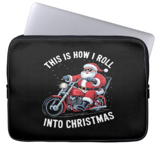 Santa Claus Motorcycle Motorbike Christmas Essenti Laptop Sleeve