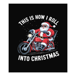 Santa Claus Motorcycle Motorbike Christmas Essenti Photo Print