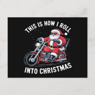 Santa Claus Motorcycle Motorbike Christmas Essenti Postcard