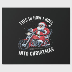 Santa Claus Motorcycle Motorbike Christmas Essenti Wrapping Paper