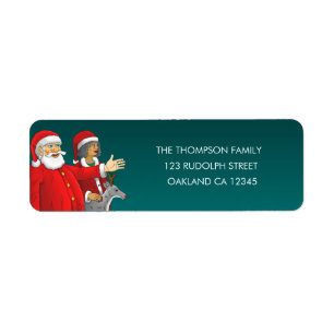 Santa Claus & mrs. Santa Claus. Return Address Label
