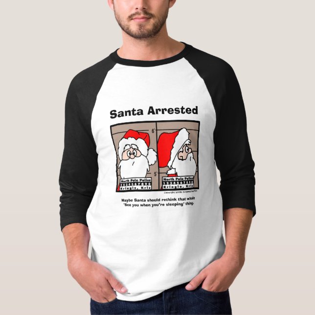 Santa Claus Mug Shot Basic Raglan T-Shirt (Front)