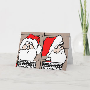 Santa Claus Mug Shot Christmas Card