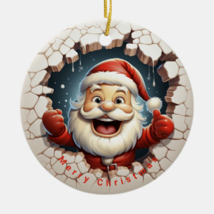 Santa Claus  Naughty or Nice Christmas Ceramic Ornament