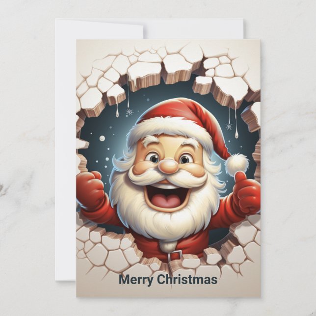 Santa Claus  Naughty or Nice Christmas Holiday Card (Front)