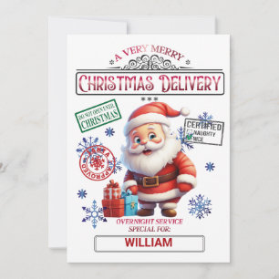 Santa Claus Naughty or Nice Custom Christmas Holiday Card