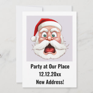 Santa Claus New Address Christmas Party Invitation