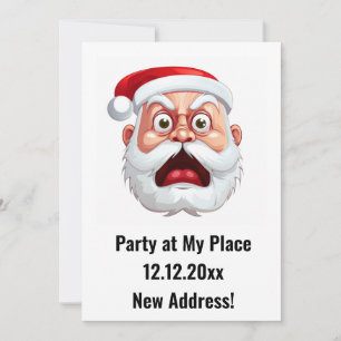Santa Claus New Address Christmas Party Invitation