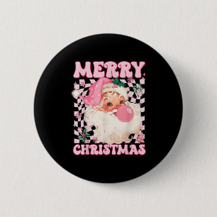 Santa Claus Nk Sungles Blowing Bubble Gum Christma 6 Cm Round Badge