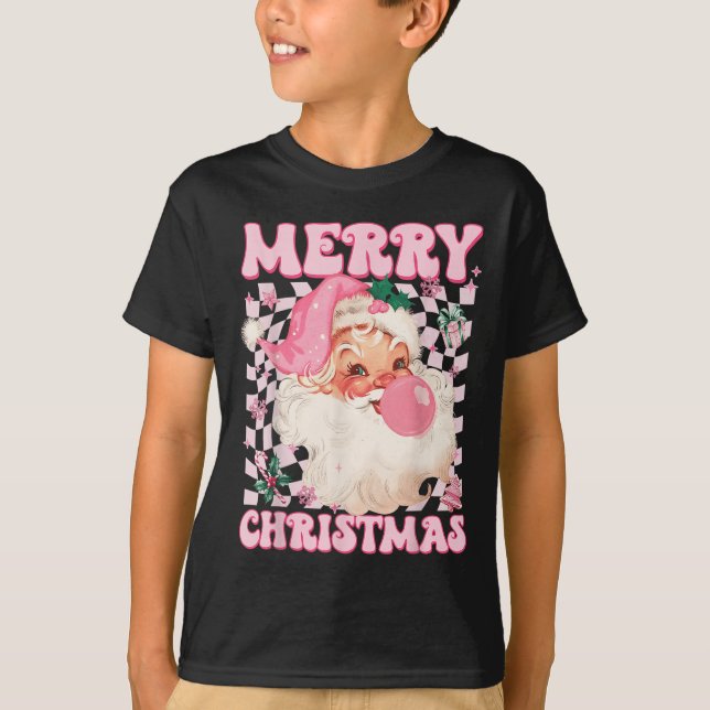 Santa Claus Nk Sungles Blowing Bubble Gum Christma T-Shirt (Front)