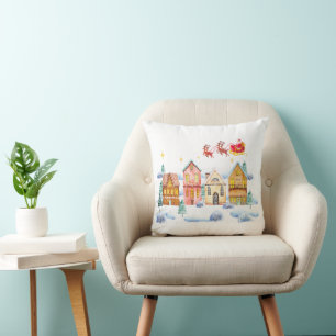 Santa Claus North Pole Christmas Village Cushion