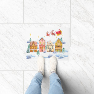 Santa Claus North Pole Christmas Village Doormat