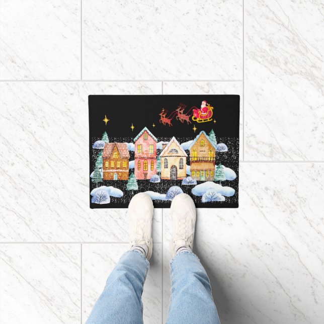 Santa Claus North Pole Christmas Village Doormat (Indoor)