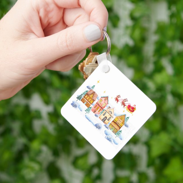 Santa Claus North Pole Christmas Village Key Ring (Hand)