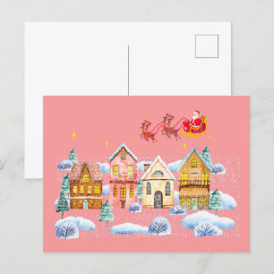 Santa Claus North Pole Christmas Village Postcard